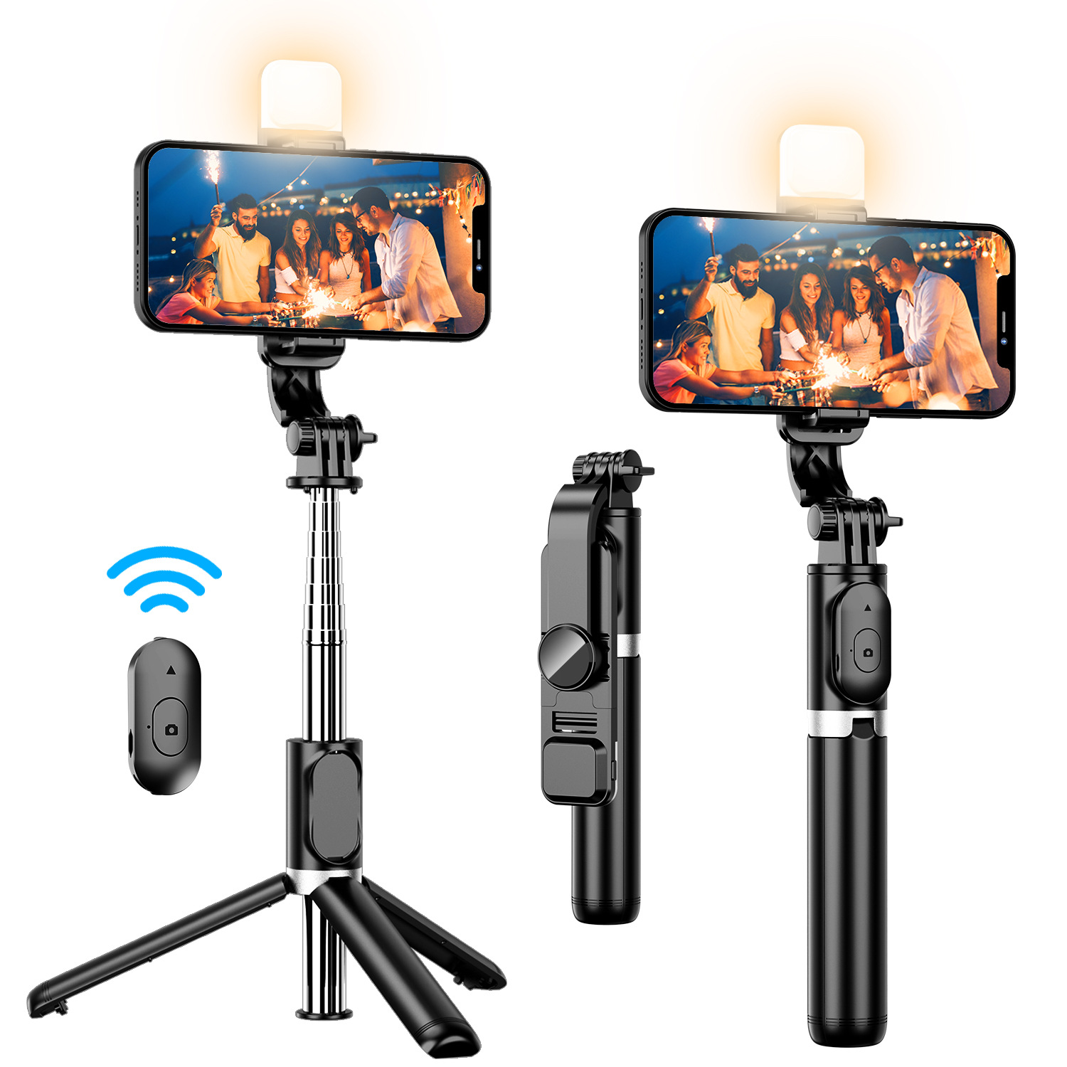 LED Selfie Stick Tripod With Bluetooth Remote